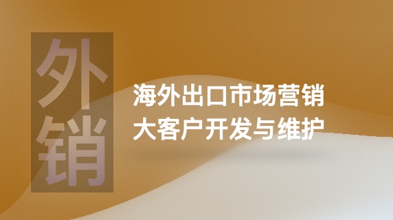 海外出口市场营销大客户开发与维护培训